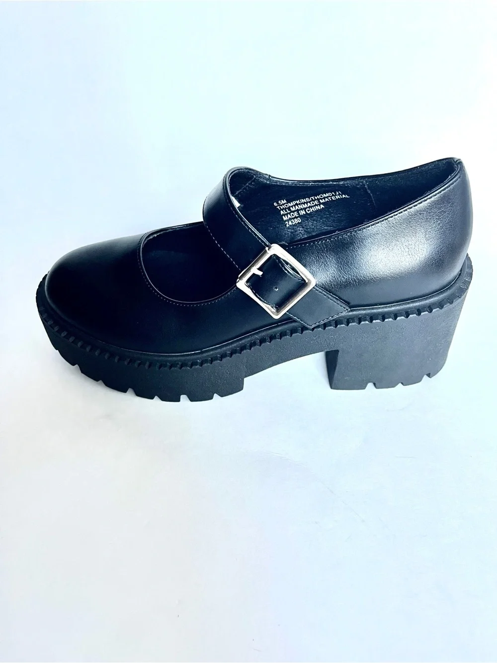 Madden Girl Black Platform Mary Janes US 6.5 EU 37.5 Goth Chunky Lug Soles Heels